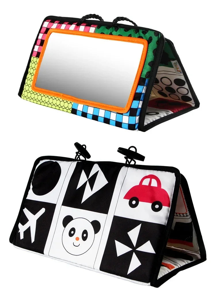 Livre sensoriel bébé - Eveil visuel noir & blanc avec motifs contrastés (dès la naissance)