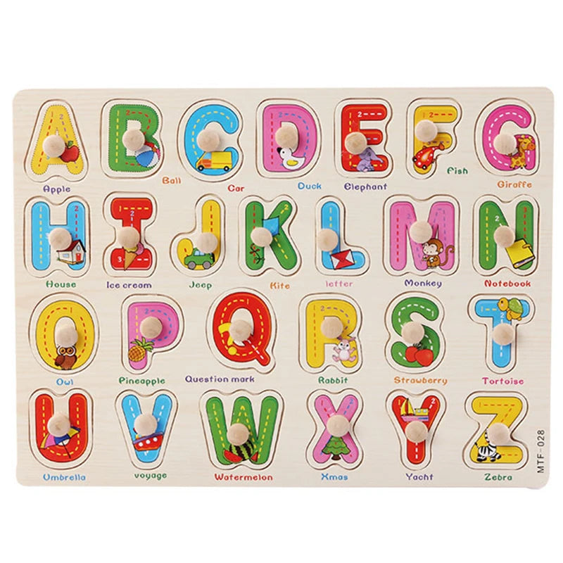 Puzzle en bois Montessori – Éveil & motricité dès 1 an
