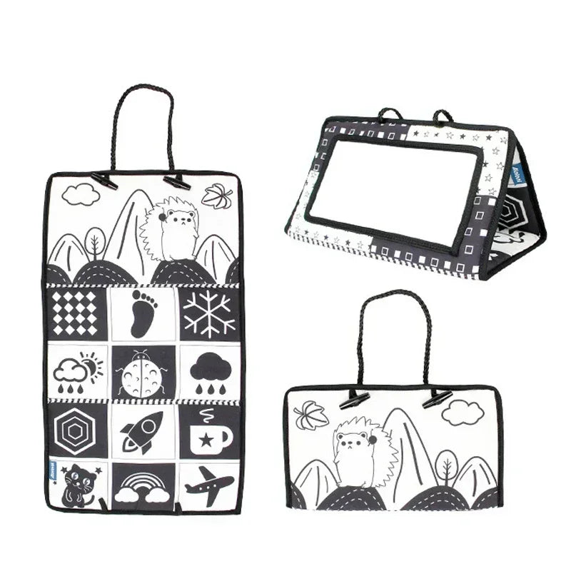 Livre sensoriel bébé - Eveil visuel noir & blanc avec motifs contrastés (dès la naissance)