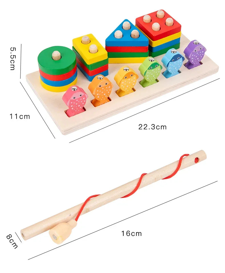 Jouet d’empilement Montessori – Formes & couleurs
