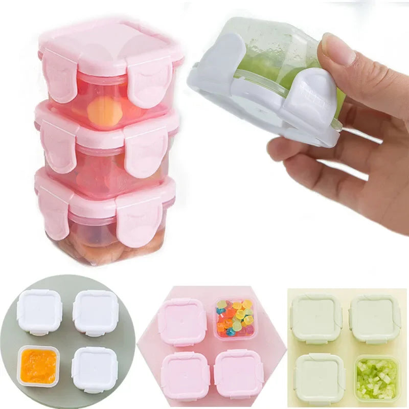Mini boîtes de conservation – Lot de 4 contenants pour repas bébé