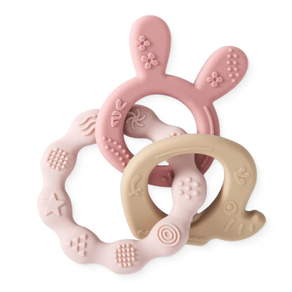 Anneau de dentition bébé – Silicone doux & oreilles de lapin pour soulager les gencives