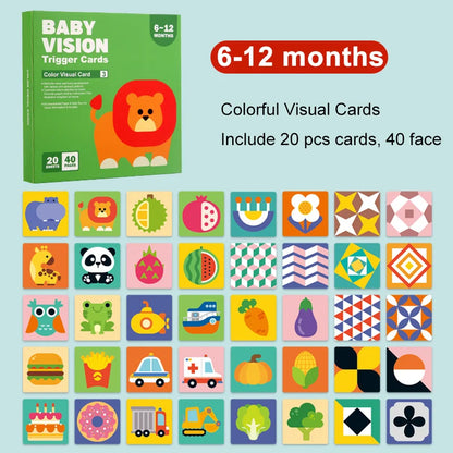 Cartes de stimulation visuelle – Noir et blanc Montessori (0-36 mois)