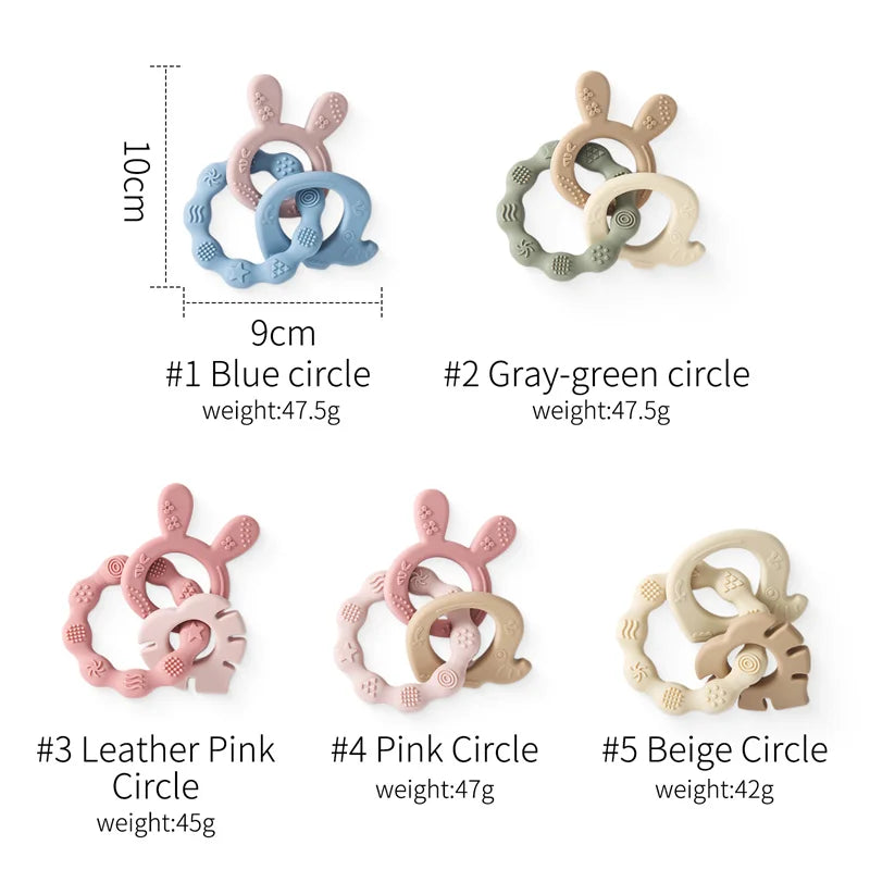Anneau de dentition bébé – Silicone doux & oreilles de lapin pour soulager les gencives