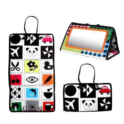 Livre sensoriel bébé - Eveil visuel noir & blanc avec motifs contrastés (dès la naissance)