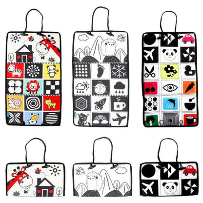 Livre sensoriel bébé - Eveil visuel noir & blanc avec motifs contrastés (dès la naissance)
