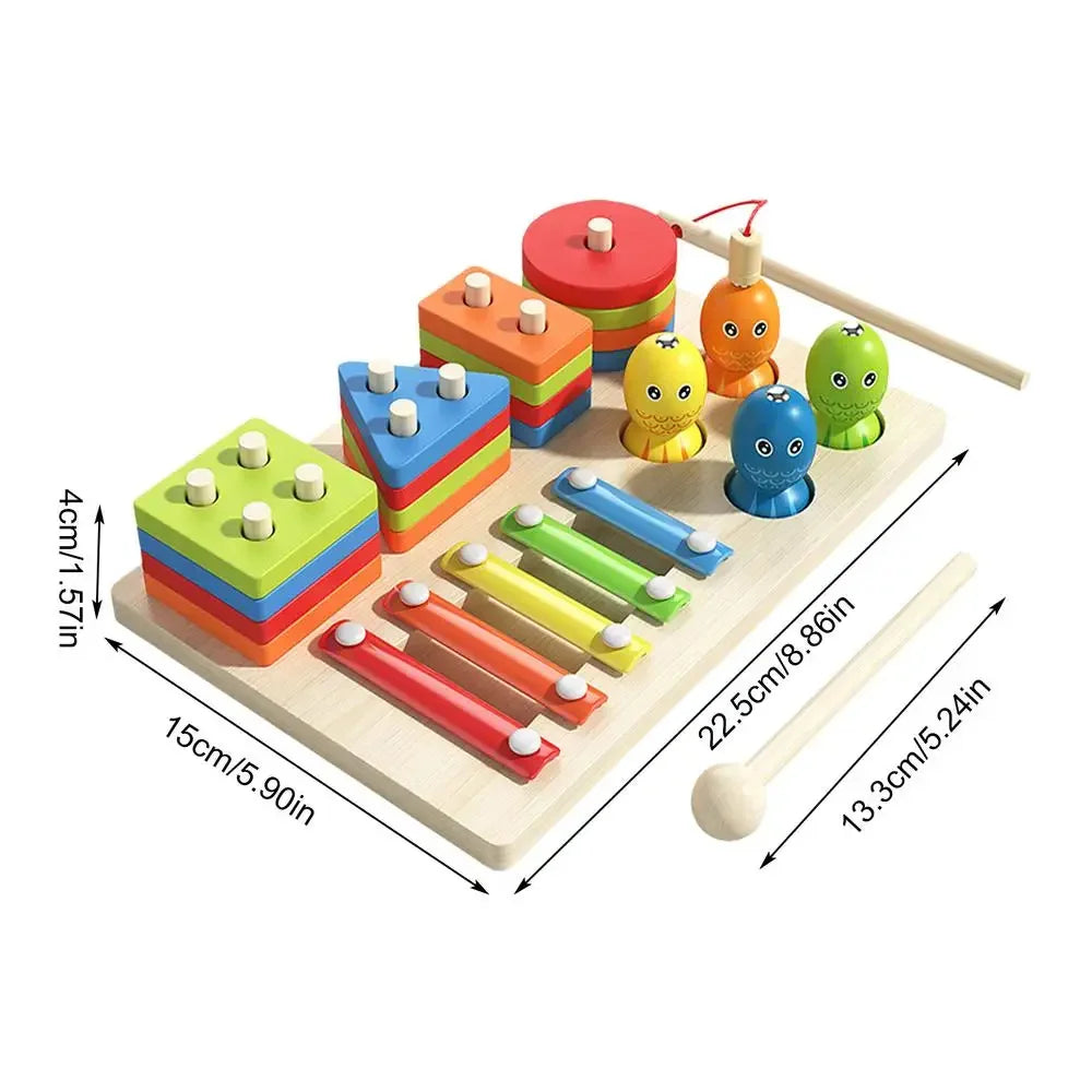Jouet d’empilement Montessori – Formes & couleurs