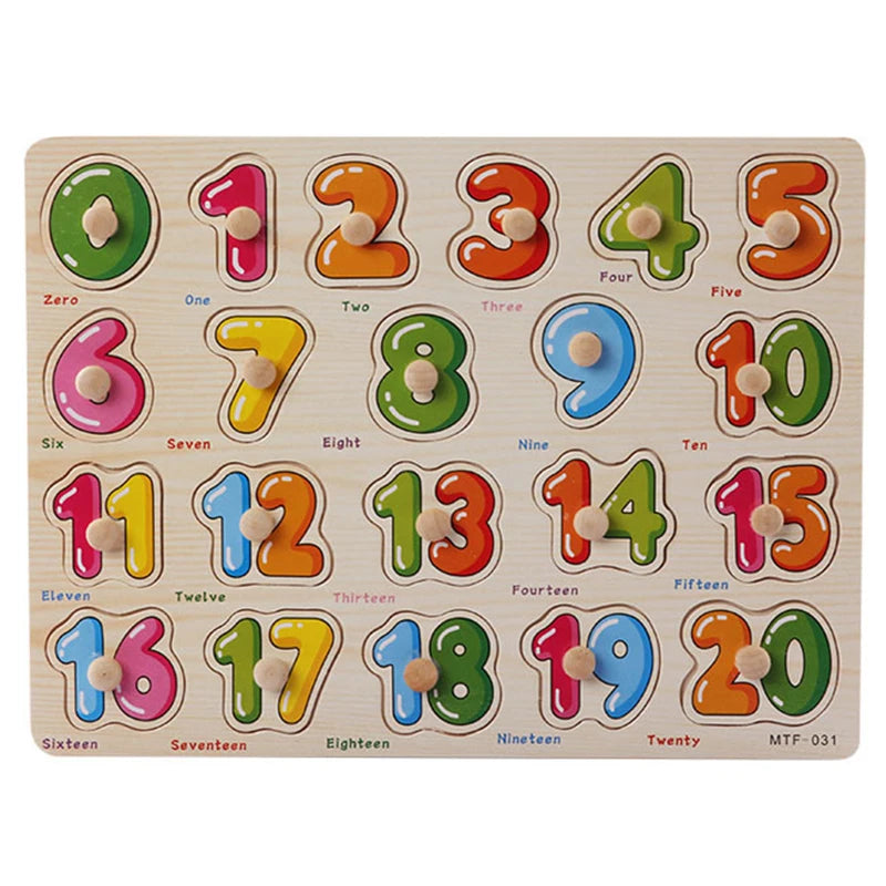 Puzzle en bois Montessori – Éveil & motricité dès 1 an