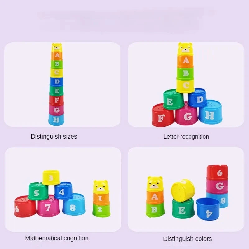 Jeu d’empilement éducatif – Tasses colorées Montessori