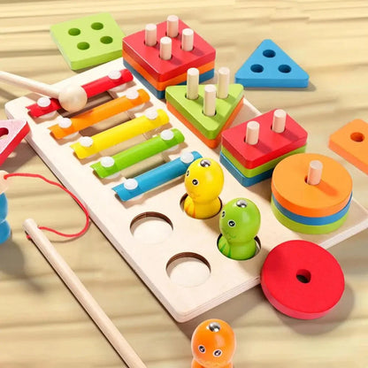 Jouet d’empilement Montessori – Formes & couleurs