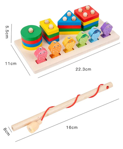 Jouet d’empilement Montessori – Formes & couleurs