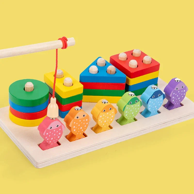 Jouet d’empilement Montessori – Formes & couleurs