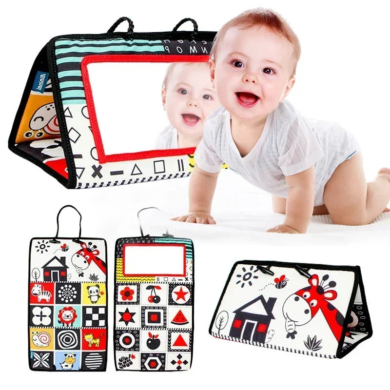 Livre sensoriel bébé - Eveil visuel noir & blanc avec motifs contrastés (dès la naissance)