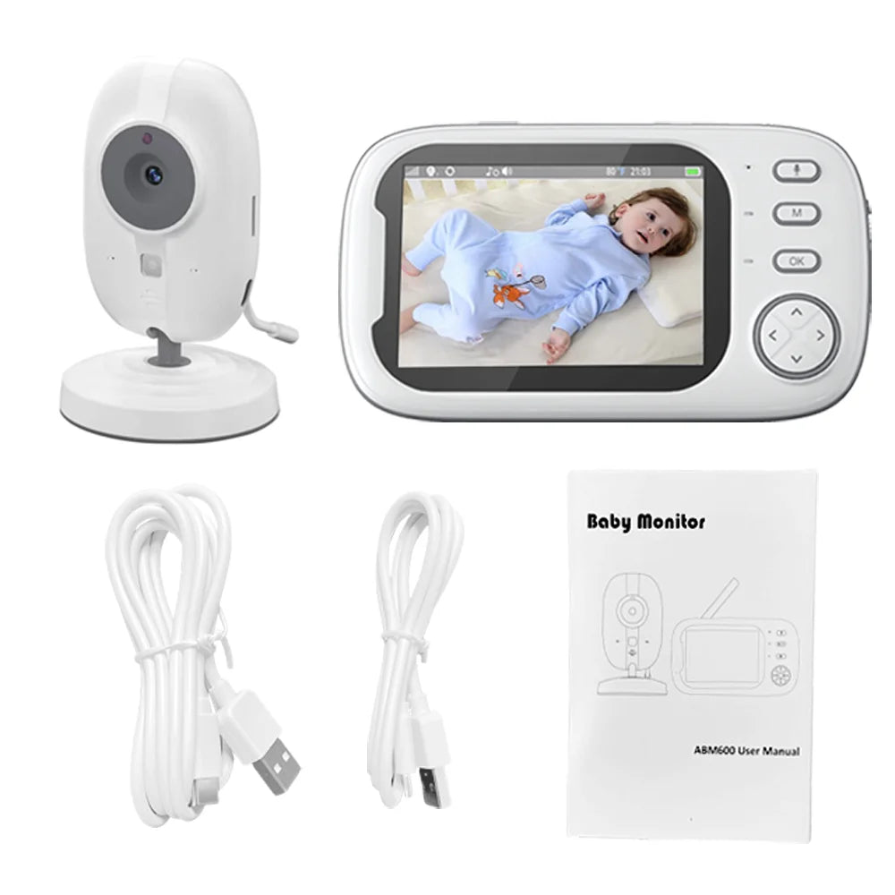 Babyphone écran 3,5" - Surveillance vidéo et audio - Vision nocturne & température